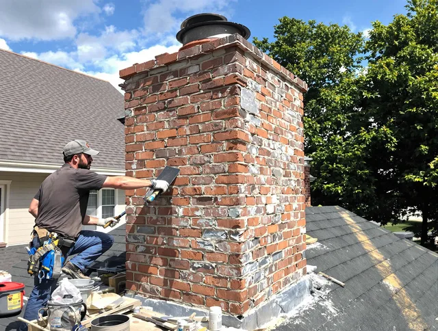 Completed chimney rebuild by Glocester Chimney Sweep in Glocester, RI