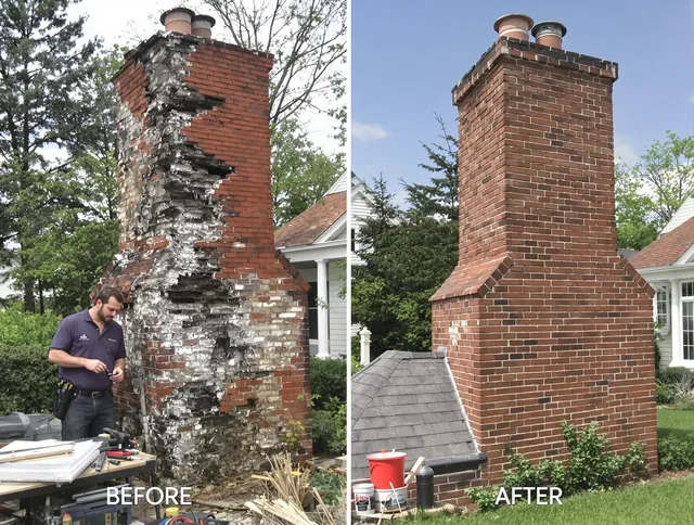 Glocester Chimney Sweep performing a full chimney restoration in Glocester, RI
