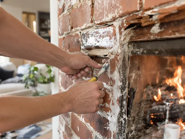 Routine fireplace repair by Glocester Chimney Sweep in Glocester, RI