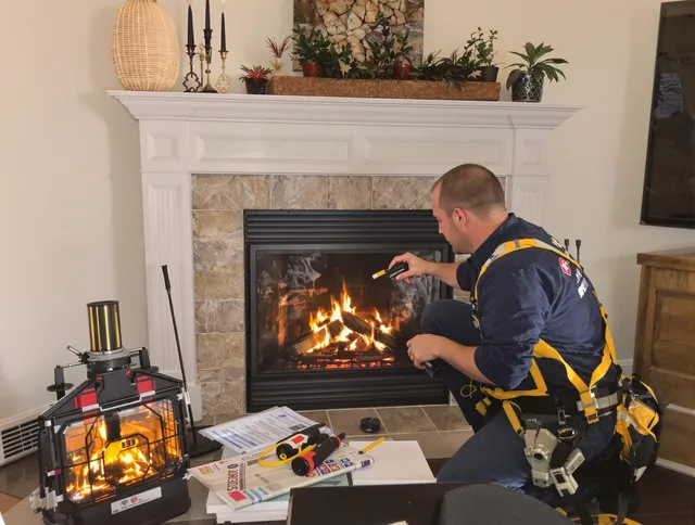 Safety-focused fireplace inspection by Glocester Chimney Sweep in Glocester, RI