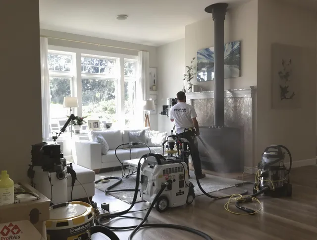 Soot removal service by Glocester Chimney Sweep for a fireplace in Glocester, RI